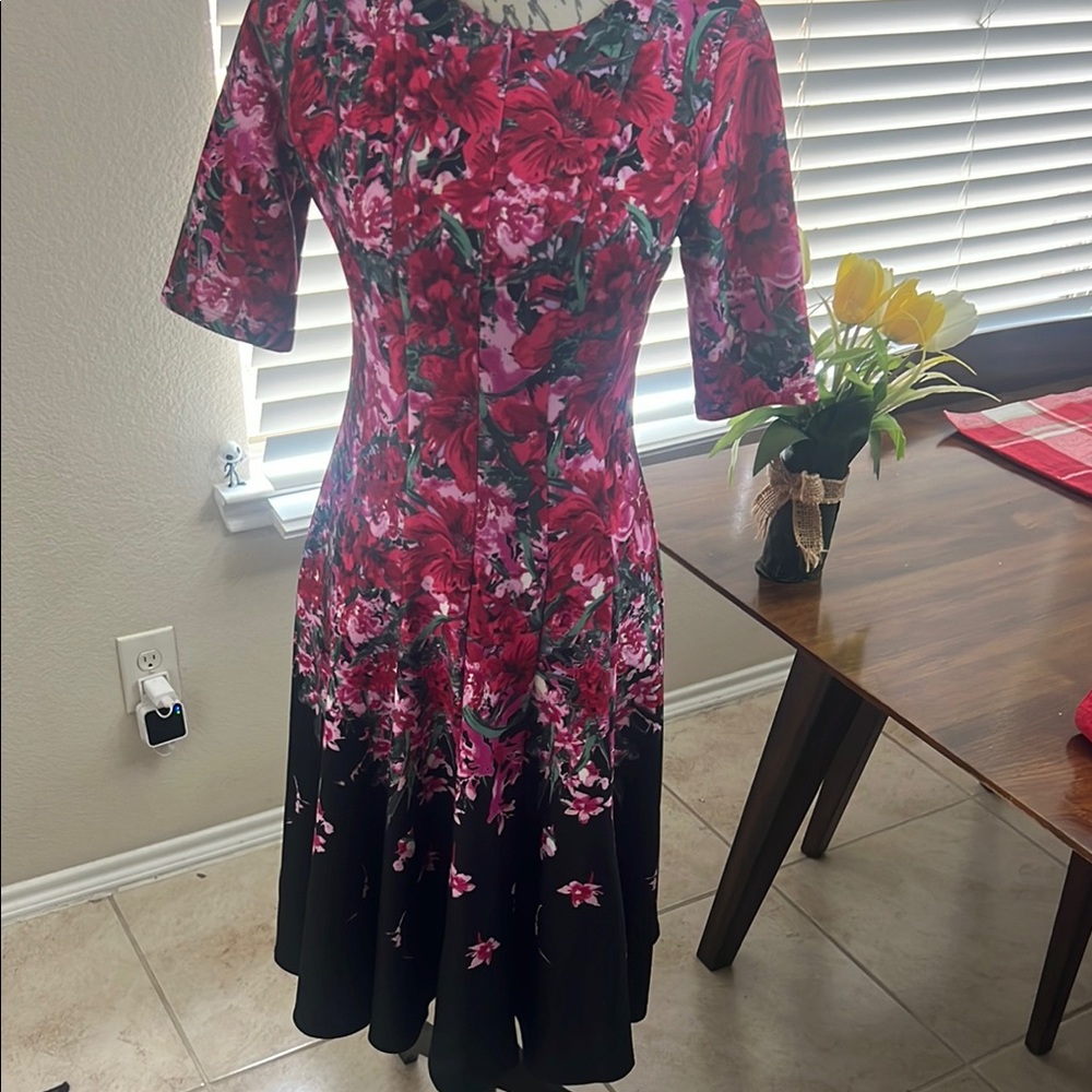 Floral Black and Pink Dress